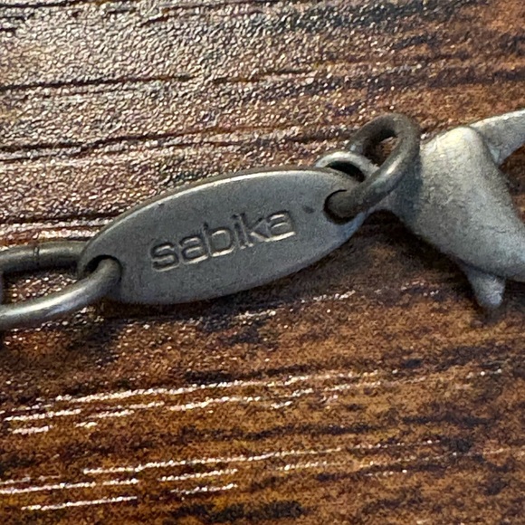 Sabika Silver and Black Necklace with Colorful Pendant - Picture 3 of 5
